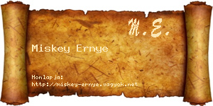 Miskey Ernye névjegykártya